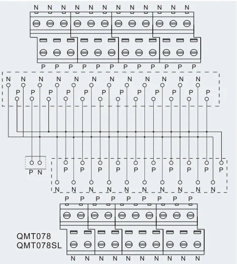QMT078 QITAI Small Terminal Block Module Standard 35mm DIN RAIL Push-In Connection High Efficiency 2A DC24V 1.5 Mm