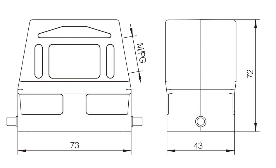 QITAI H10B-SKH-2B-M25 Heavy Duty Copper Contact 10A 250V Industrial Connector Compact Series Top Entry Protective Hoods