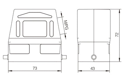 QITAI H10B-SKH-2B-M25 Heavy Duty Copper Contact 10A 250V Industrial Connector Compact Series Top Entry Protective Hoods