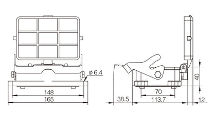 H48B-ST-CV-1L Heavy Duty Connector Compact Series Top Entry Protective Hoods-Plastic & Copper Power/Automotive Use