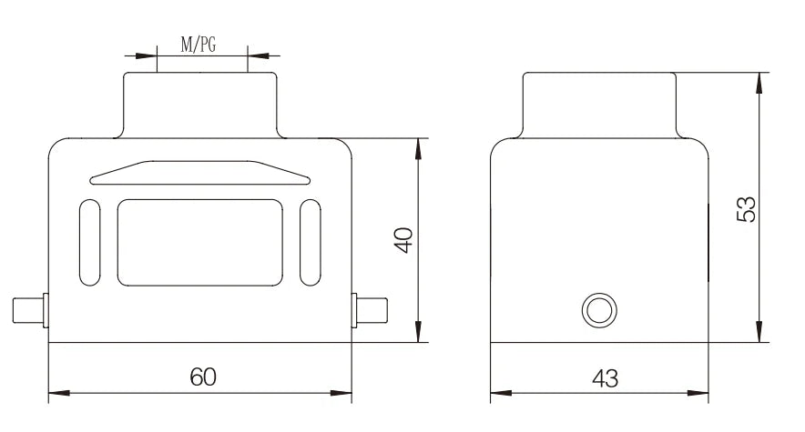 H6B-TK-2B-PG16 Heavy Duty Connector Compact Series Top Entry Protective Hoods