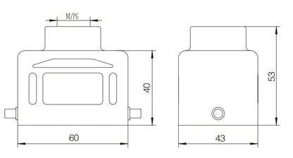 H6B-TK-2B-PG16 Heavy Duty Connector Compact Series Top Entry Protective Hoods