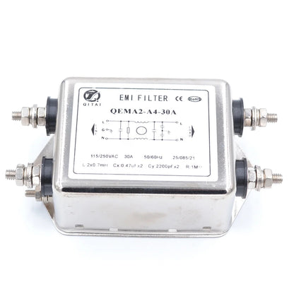 QEMA2-A4-30A Single-Phase 115/250VAC 30A EMC/EMI Power Filter Low Leakage Current Power Line Filter Motor RFI Filter