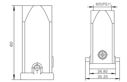 H3A.P-TK-2B-M20 Heavy Duty Connector Housings & Hoods Top Entry Automotive Waterproof Industrial Connector