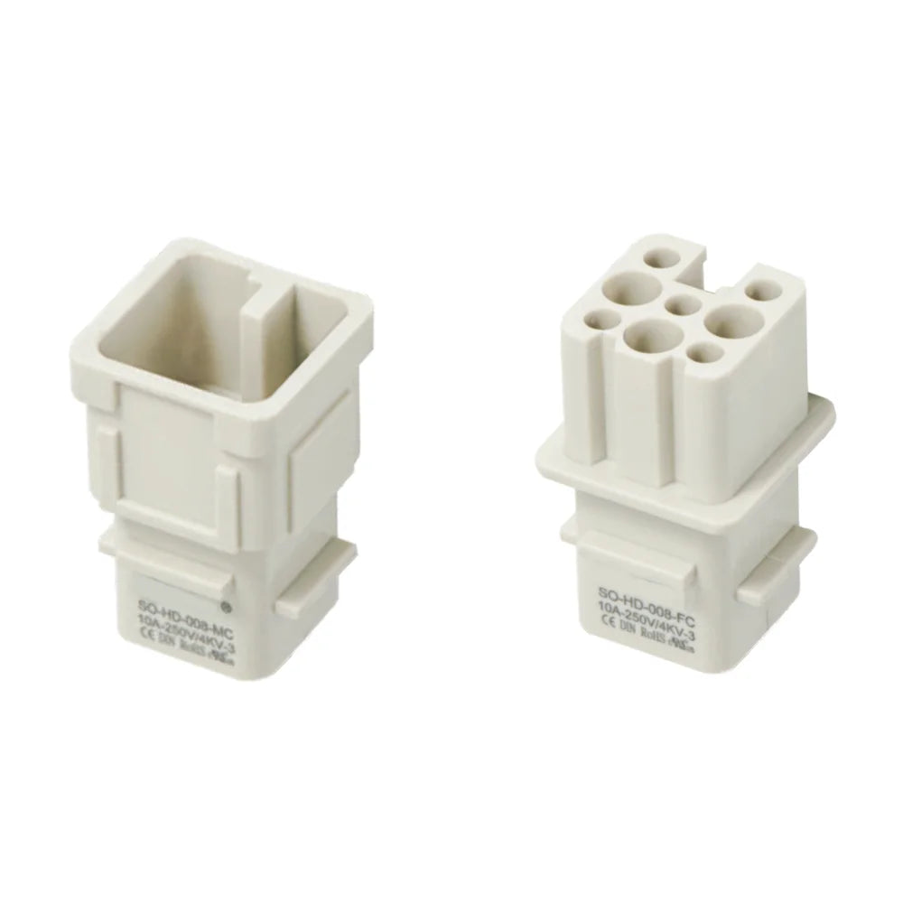 HD008 HDC Heavy Duty 10A 250V Connector M/F Plastic Injection Molding Hot Runner Accessories Heavy Duty Connectors