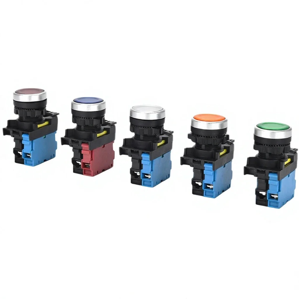 QDN22SA Series 22mm 1NO Plastic Push Button Switch 10A Self-reset Momentary for Control Panel Machine