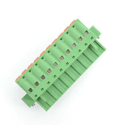 QPL-508F-10P 5.08mm Pitch 10P 300v 15A Green High Strength Spring Wire Strong Shock Resistance Plug PCB Terminal Blocks