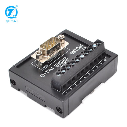 QMT041 15-Pole 9-Pin Male PLC Terminal Station Automotive Industrial Terminal Block Module DC24V 5A Screw Connection Copper