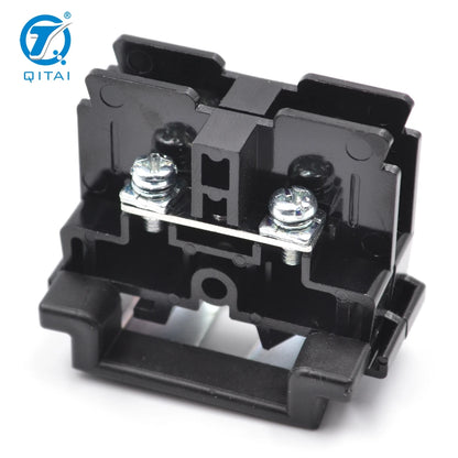 QITAI QUTD-10 Fuse Terminal Block Japanese Type Screw Terminal 15A 660V 0.75-1.25mm Brass Contacts Black Wire Connections