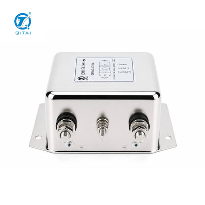 QEMA2-A7-100A AC Power Line Filter 100A 250VAC 136mm Stud Faston Terminal for Industrial Power Distribution