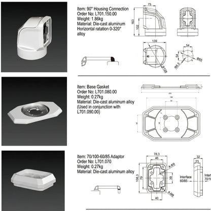 GTL Series Industrial Control Solutions HMI Panel Touch Screen Mount Aluminum Support for Arm for Enclosures Electronics