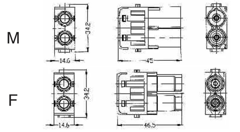 HMK70-002-MC 70A 1000V Heavy Duty Connector V0 Male Insert Crimp Terminal for Industrial Electric Communication Equipment