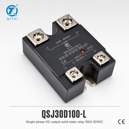 QSJ30D100-L DC Solid State Relay 100A 0-30VDC MOSFET Output Single Phase SSR Opto Isolated Panel Mount for DC Heating