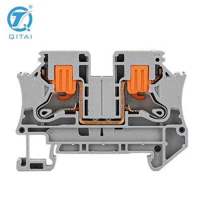 QPTV2.5/4/6 Din Rail Connector Electrical Push in Connection Spring Industrial Quick Wiring Electrical Terminal Blocks