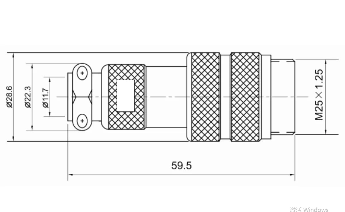25M-3K Double-notch Socket B Aviation Plug and Socket  2 3 4 5 6 7 8  9 10 11 12 Pin Small Male and Female Connector Hole 25mm