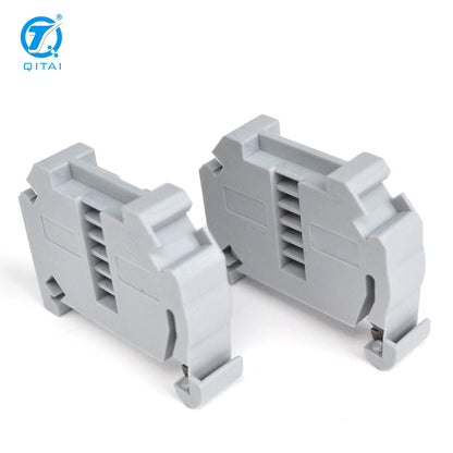 QUKJ-2G3 Screwless End Stop End Clamps  35mm Din Rail Gray Fixed Terminal Block End Stopper Clamps Plastic Material