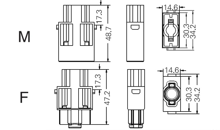 HMK-001-MC 100A 830V Heavy Duty Connector V0 Male Insert Crimp Terminal for Industrial Electric Communication Equipment