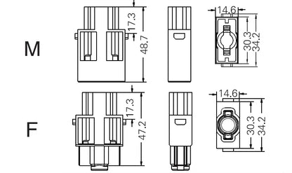 HMK-001-MC 100A 830V Heavy Duty Connector V0 Male Insert Crimp Terminal for Industrial Electric Communication Equipment
