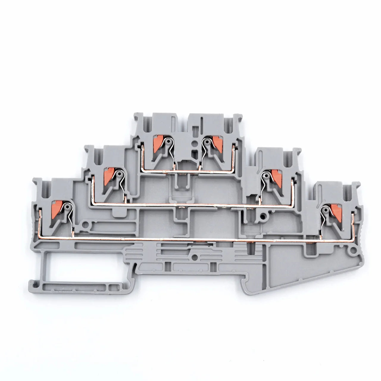 QPT2.5-3L PT 2,5-3L Multi 3 Level Push-in Connection Din Rail Terminal Block Spring 0.14-2.5mm²  500V 20A 3way Three Rows 35
