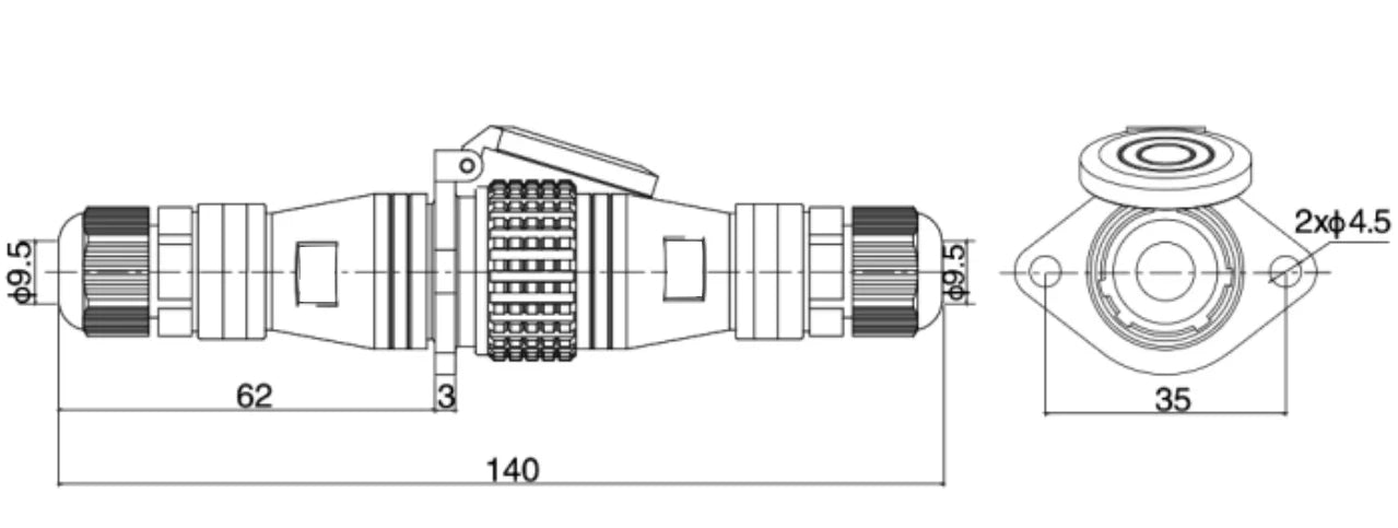 QITAI PW20-2AK Waterproof Male/Female Diamond Joint Industrial Electrical Connector 2-14P Multi Power Wire Connections Microwave
