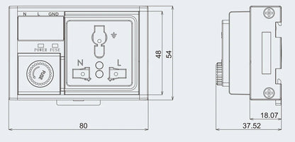 QMT071 AC Control Circuit Terminal Block 10A 220V 2.5mm² Following/AWG13 with Integrated Fuse and Warning LED Light