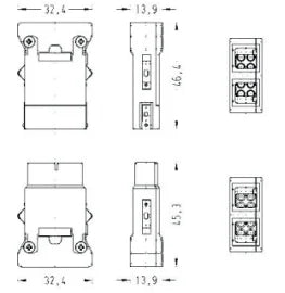 HMMB-008-MC 10A Heavy Duty Connector Male Crimp Terminal Without Contacts for Industrial Electric