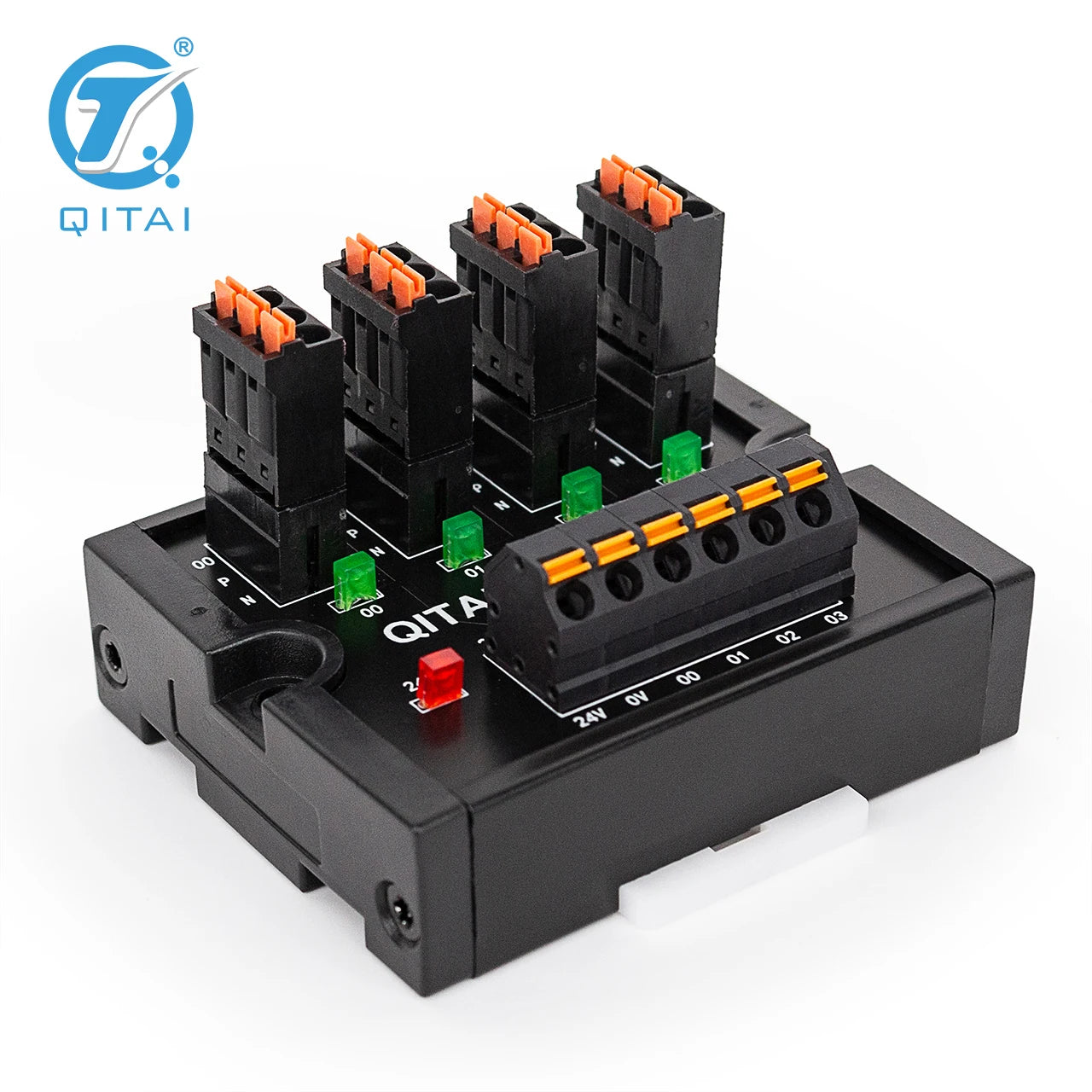 QMT08DSL 4 Bit Input DIN Rail Spring Terminal Block Push-In Connection DC24V 1A PLC Module Connects LED Light Remote