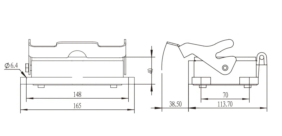 H48B-ST-1L Heavy Duty Connector Compact Series Top Entry Protective Hoods