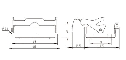 H48B-ST-1L Heavy Duty Connector Compact Series Top Entry Protective Hoods