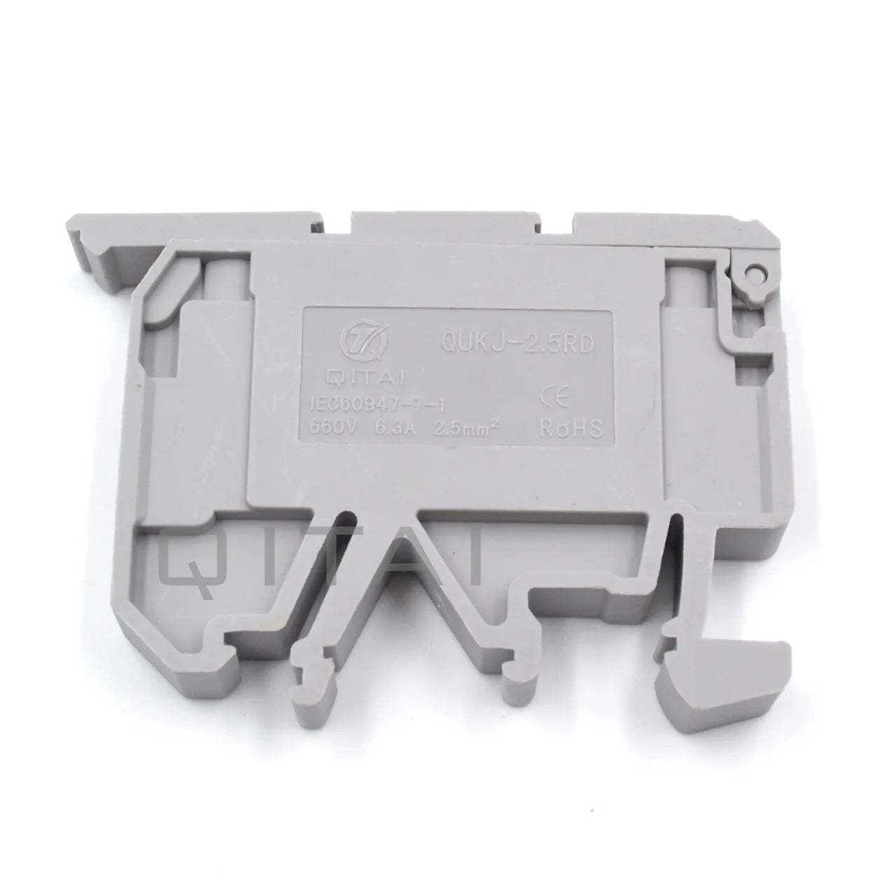 QUKJ-2.5RD  Din Rail  Earth Terminal Block 2-Contacts Spring Cage Ground Terminal Blocks