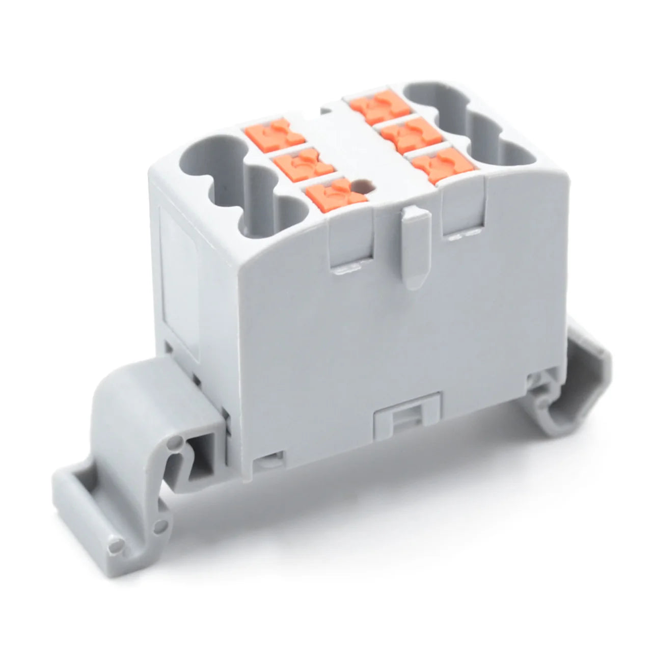 QPTFIX 6*2.5-D Distribution Terminal Block  450V 24A 6-connections Push-in Connection 0.14-2.5mm² DIN Rail Adapter Mounting