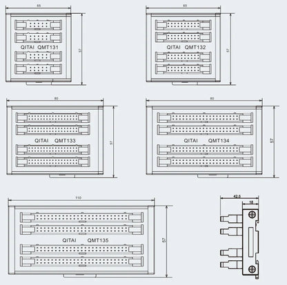 QMT131   10 Horns Transfer Terminal Block Quick Disassembly Design High-efficiency and Wire-saving Connection