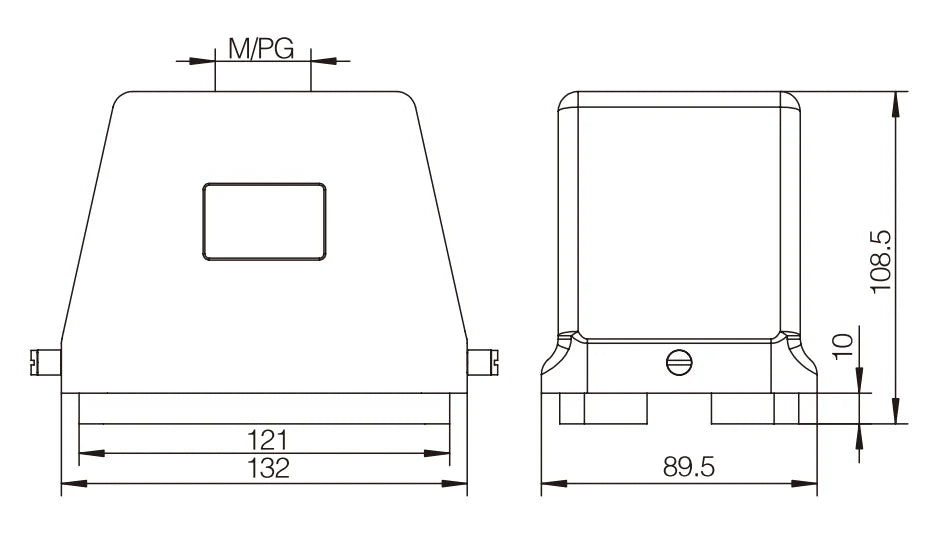H48B-TK-2B-PG29 Heavy Duty Connector Compact Series Top Entry Protective Hoods