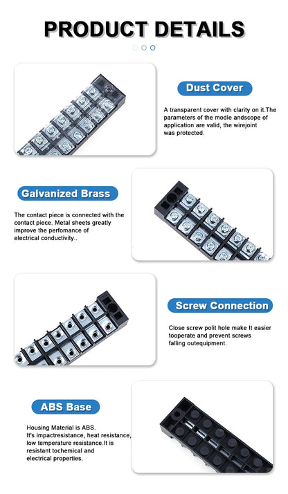 QTB1512 15A 660V Factory Supply High Current Screw Barier Terminal Strip Terminal Blocks