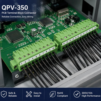 QPV-350 3.5mm Pcb Terminal Block Pluggable Terminal Block 6 Pin Screw Terminal 2-24P Customization Male and Female Connection