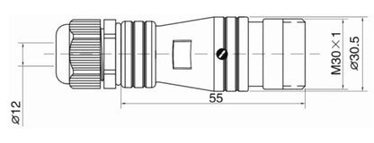 PC28F-2K  PC Pipe Butting Type Backward Installed Socket K  28mm 250V Metal Circular Aviation Connector Waterproof  2-26 PIN