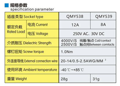 QMY538 250V 12A1C1O PLC1-Bit Power Relay Module With Surge Absorber Circuit Solid State Relays Miswiring Protection Relay Module