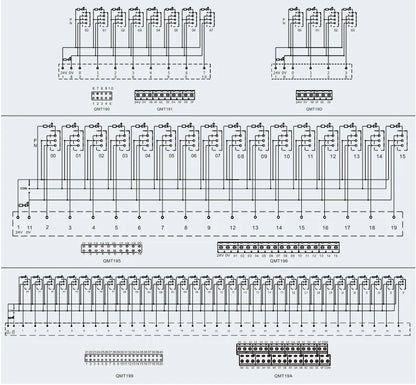 QMT19D E-CON LED Light Din Rail Terminal Station with Push-In Connection and PNP/NPN Input Output Block