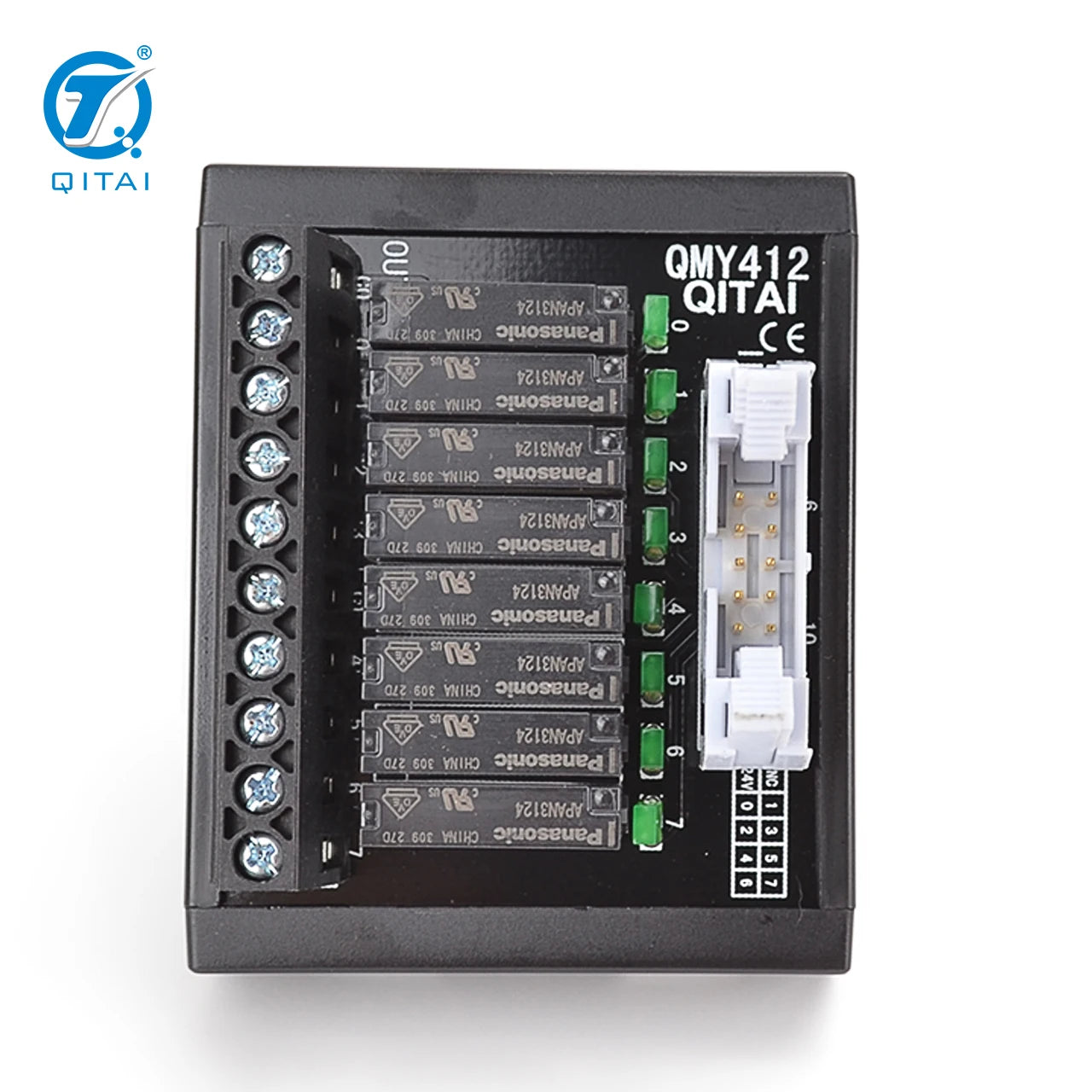 QMY412 Lntermediate Relay Module 1A 250VAC Terminal Block Module for 1.55mm² Following 8 Channel