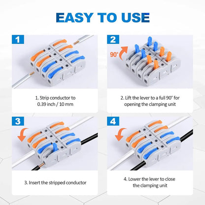 KV211 High Quality Spring Automotive Single Pole 1P 250V 32A LED Light Wiring Quick Connectors Push-In Terminals