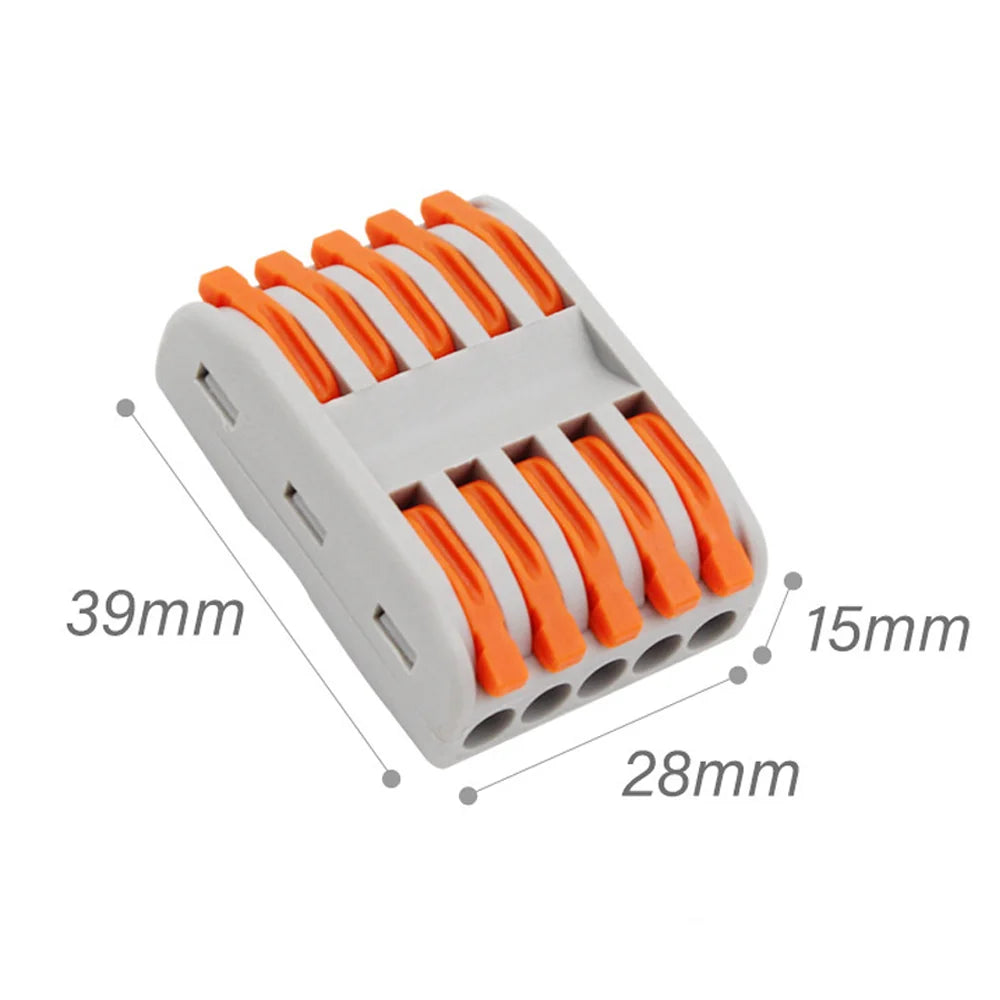 QPCT-2-5 Compact 5P Pluggable Push-in Type Plug-in Universal Terminal Blocks PA66 Material 250V 32A Quick Wire Connectors