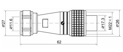 PG20F-2K  3/8 Mental Flexible Pipe Backward Installed Plug a Waterproof Connector  2-14 Pin Circular Cable Connector Aviation