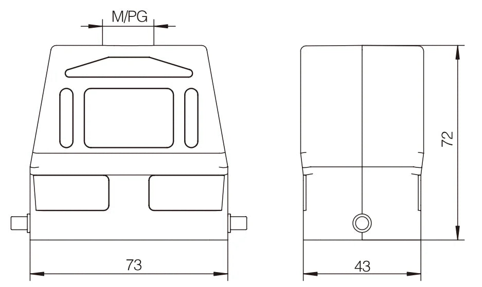 QITAI H10B-TKH-2B-M25 Industrial Heavy Duty Copper Contact 10A 250V Compact Series Top Entry Protective Hood Connector