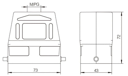 QITAI H10B-TKH-2B-M25 Industrial Heavy Duty Copper Contact 10A 250V Compact Series Top Entry Protective Hood Connector