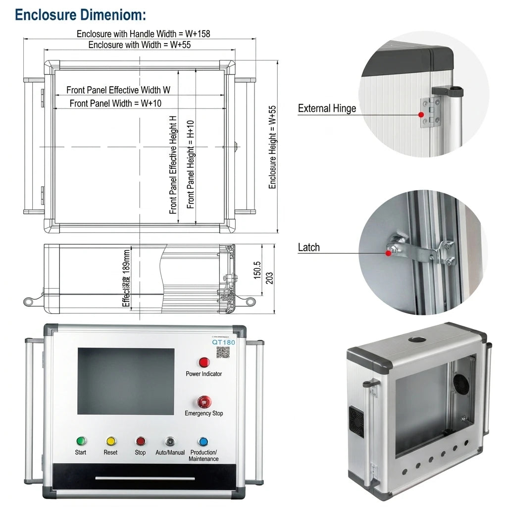 QT180FD+KBN Automation Equipment Electrical Equipment Control System Hmi Control Box Enclosure Electrical Control Panel Box