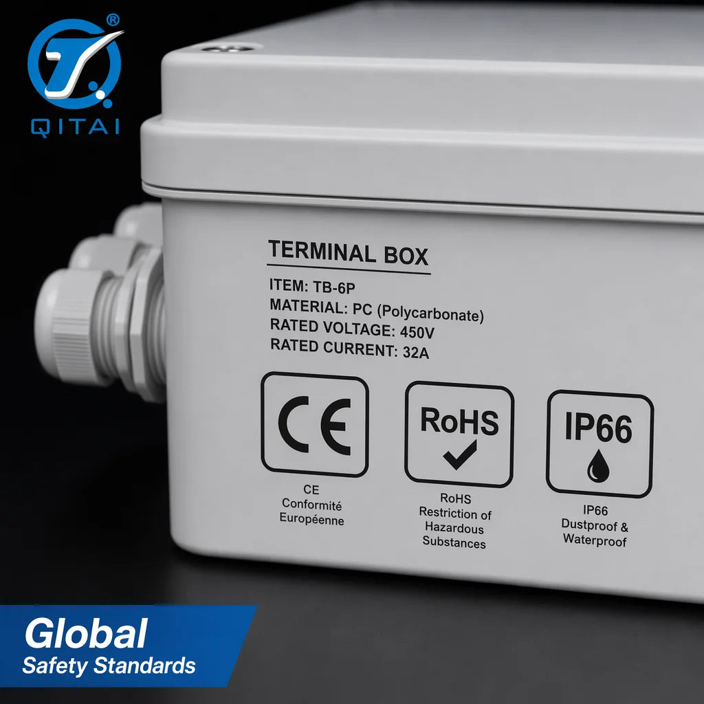 PBT Series Terminal Block Box IP66 Waterproof Integrated Junction Box with 3-6 Poles Pre-installed Terminal Strip