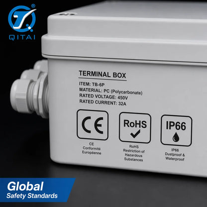 PBT Series Terminal Block Box IP66 Waterproof Integrated Junction Box with 3-6 Poles Pre-installed Terminal Strip