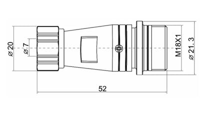 PG16F-6K   Mental Hose Butt Back Fitting Socket K 16mm 5A 250V Metal Circular Aviation Connector Waterproof for Aviation 2-9 PIN
