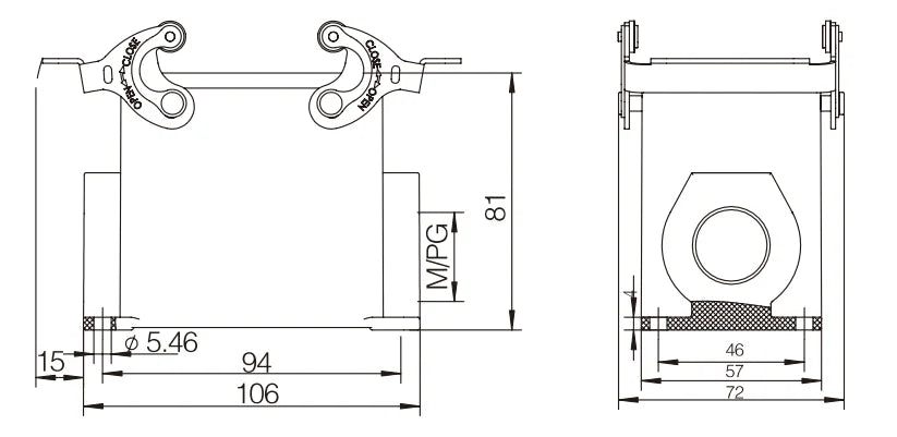 H32A-SG-2L-2M32 Indureable High Quality  Aluminum Heavy Duty Connector Compact Series Top Entry IP65 Protective Hoods Terminals