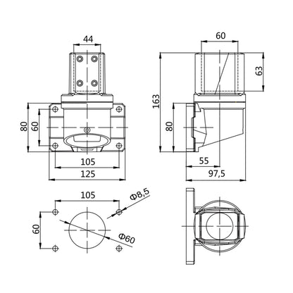 QITAI 45.60.170.00 Support for Arm System Die Casting Aluminium Alloy Cantilever Assembly for 40*60 Aluminum Tube China